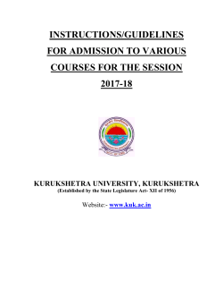 Instructions/Guidelines for Admission to various Courses for the