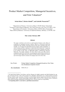 product market competition, managerial incentives and firm valuation