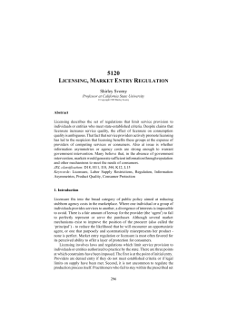 5120 Licensing Market Entry Regulation