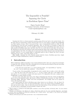 Squaring the Circle in Euclidean Space-Time