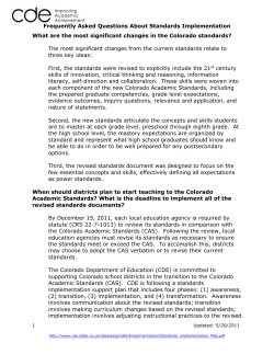faq for implementation - Colorado Department of Education