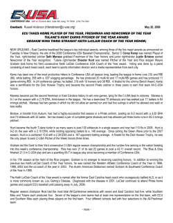 ECU TAKES HOME PLAYER OF THE YEAR, FRESHMAN AND