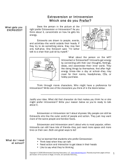 Extraversion or Introversion Which one do you Prefer?