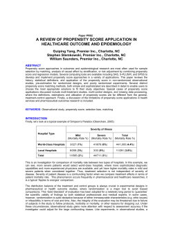 A Review of Propensity Score Application in Healthcare Outcome