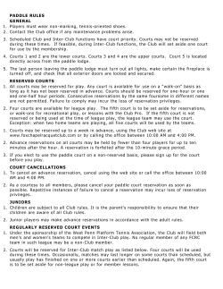 PADDLE RULES GENERAL 1. Players must wear non