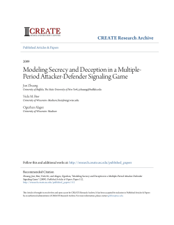 Modeling Secrecy and Deception in a Multiple-Period - usc