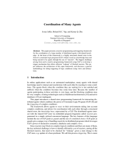 Coordination of Many Agents