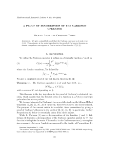 (2000) A PROOF OF BOUNDEDNESS OF THE CARLESON