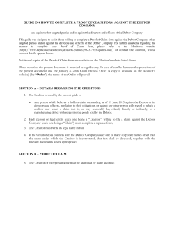 GUIDE ON HOW TO COMPLETE A PROOF OF CLAIM FORM