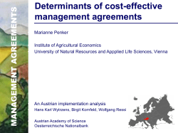 Determinants of cost-effective management agreements
