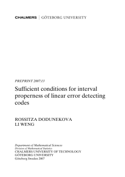 Sufficient conditions for interval properness of linear error detecting