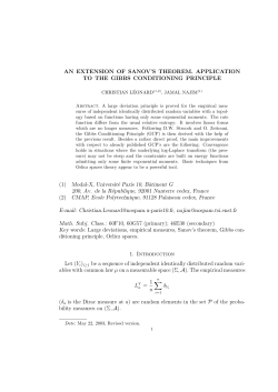 "An extension of Sanov`s theorem: application to the Gibbs