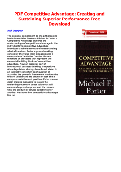 PDF Competitive Advantage: Creating and
