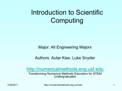 Introduction to Scientific Computing