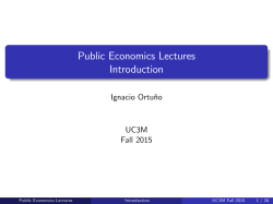 Public Economics Lectures Introduction