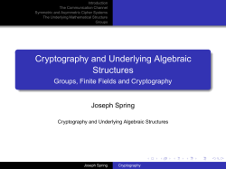 Cryptography and Underlying Algebraic Structures