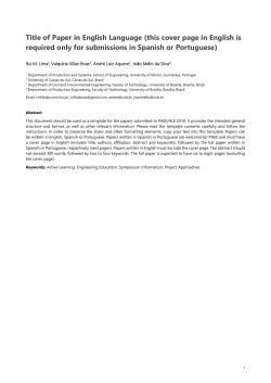 Use Paper Template - PAEE/ALE` 2018