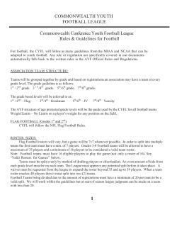 COMMONWEALTH YOUTH FOOTBALL LEAGUE Commonwealth