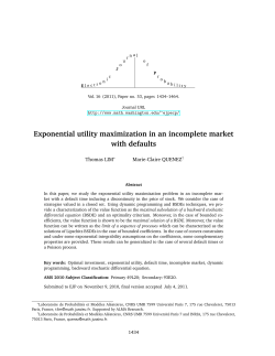 Exponential utility maximization in an incomplete