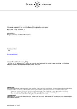 Tilburg University General competitive equilibrium