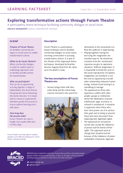 Exploring transformative actions through Forum Theatre