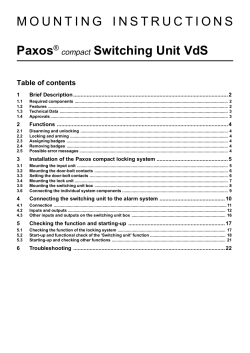 MOUNTING INSTRUCTIONS Paxos® compact Switching
