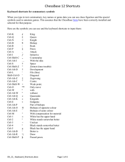 ChessBase 12 Shortcuts