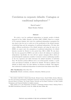 Correlation in corporate defaults: Contagion or conditional