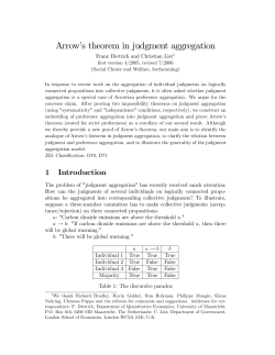 Arrowjs theorem in judgment aggregation