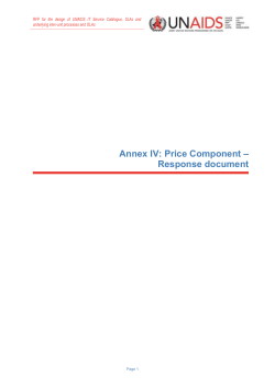 RFP for the design of UNAIDS IT Service Catalogue, SLAs and