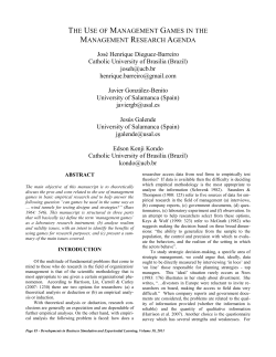 The Use of Management Games in the Management