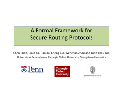 A Formal Framework for Secure Routing Protocols