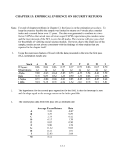 chapter 13: empirical evidence on security returns