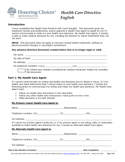 Healthcare Directive (Word)