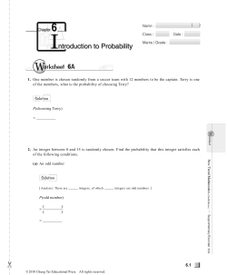 1. One member is chosen randomly from a soccer team