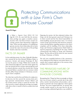 Protecting Communications with a Law Firm`s Own In