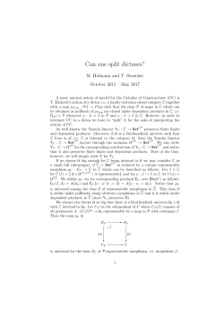 Can one split dictoses? - TU Darmstadt/Mathematik