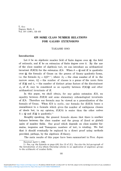 ON SOME CLASS NUMBER RELATIONS FOR GALOIS