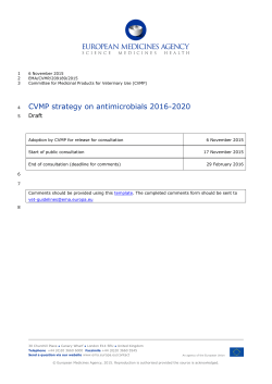 CVMP strategy on antimicrobials 2016-2020