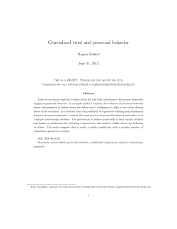 Generalized trust and prosocial behavior