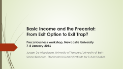 Basic Income and the Precariat: From Exit Option to Exit Trap?