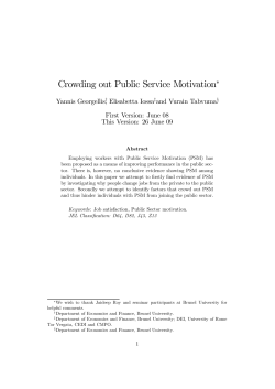 Crowding out Public Service Motivation
