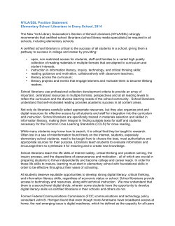 NYLA/SSL Position Statement Elementary School Librarians in