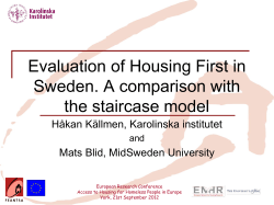 Evaluation of Effects of Housing First