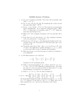 MAS220, Semester 2 Problems. 1. (a) Let A, B