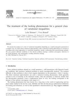 The treatment of the locking phenomenon for a general class of