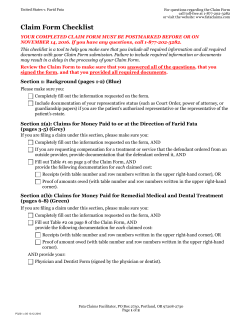 Claim Form Checklist