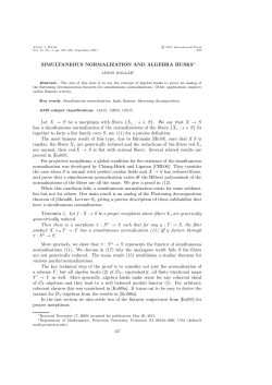 SIMULTANEOUS NORMALIZATION AND ALGEBRA HUSKS&lowast; Let X