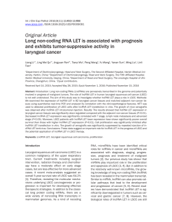 Long non-coding RNA LET is associated with prognosis and