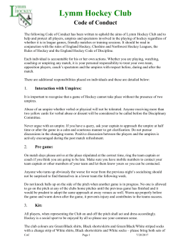 Selection Policy - Lymm Hockey Club